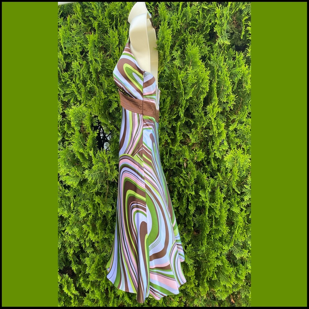 LAUNDRY BY SHELLI SEGAL SILK ABSTRACT DESIGN DRESS - Picture 6 of 9